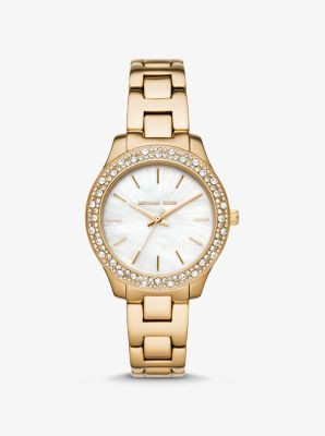 Liliane Pavé Gold Tone Watch | Michael Kors (UK)