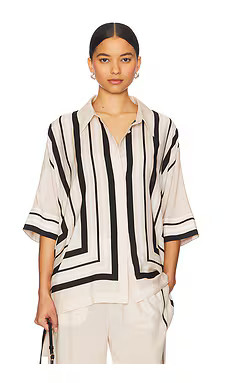 SIMKHAI Bowman Oversized Button Down Shirt in Sand from Revolve.com | Revolve Clothing (Global)