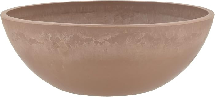 PSW Pot Collection M30TP 12-inch Plastic/Stone/Wood Composite Low Bowl Planter \u2013 No Drainage... | Amazon (US)