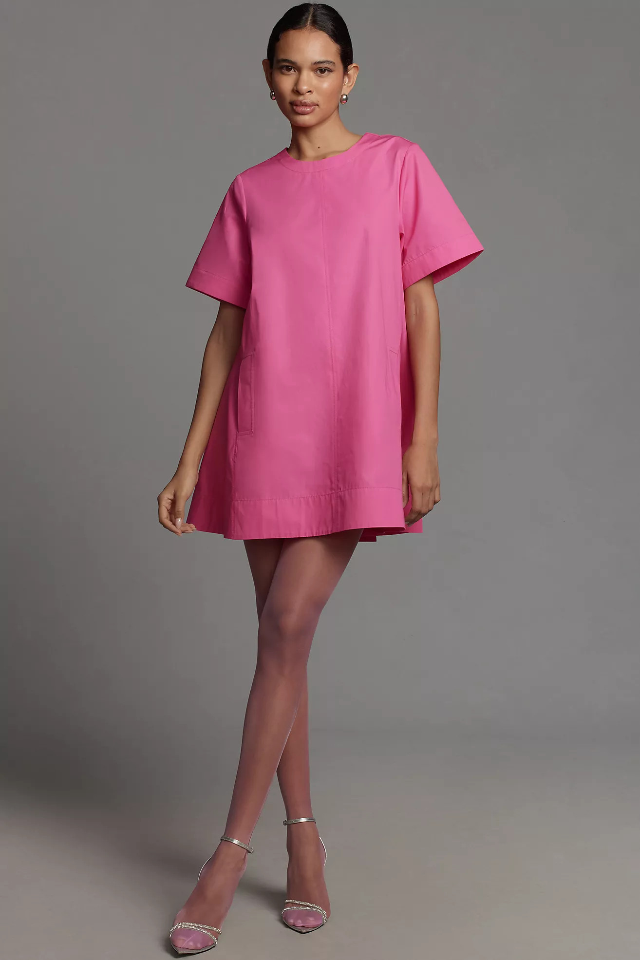 The Emmy Short-Sleeve Swing Mini Dress by Maeve | Anthropologie (US)