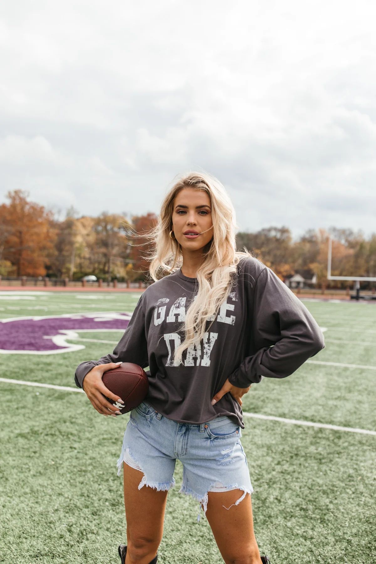 Kendall Game Day Cropped Tee Ink | The Post