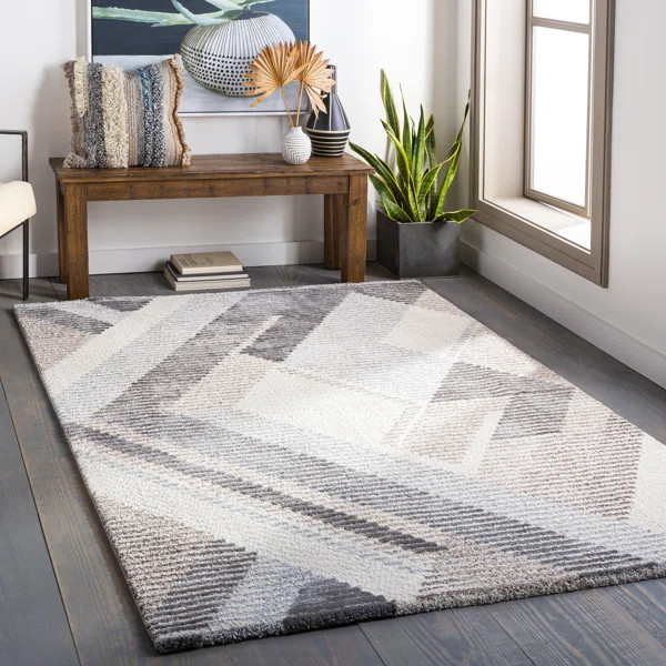 Shayna Blue/Charcoal/Beige Area Rug | Wayfair Professional