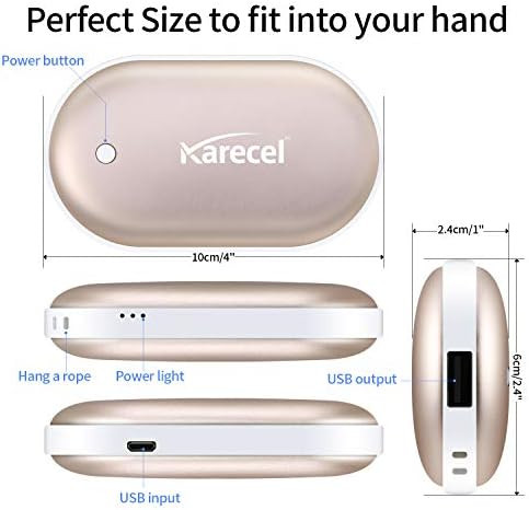 Karecel Rechargeable Hand Warmers, Electric Hand Warmer 5200mAh Powerbank Reusable Handwarmers, Port | Amazon (US)