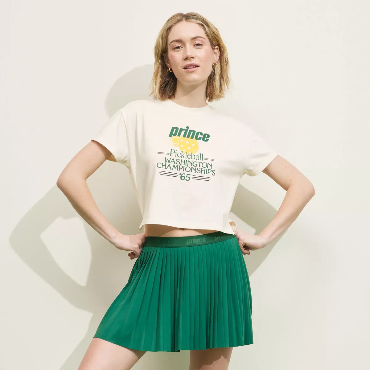 Prince Pickleball Women's Short Sleeve Graphic T-Shirt - Cream | Target