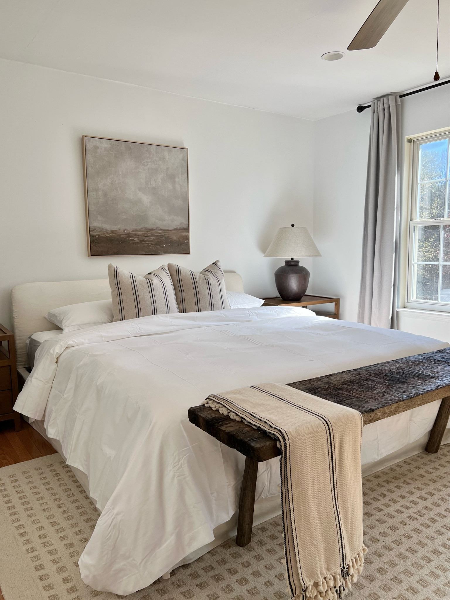 Bedroom styling! Target, lull, bench, antique bench, throw blanket, lamps, Amazon curtains, drapes, bedside tables, nightstands, 

#LTKhome #LTKSeasonal #LTKstyletip