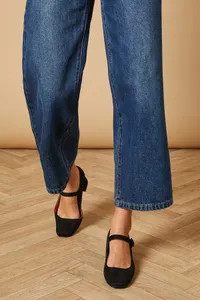 Heels | Romy Faux Suede Mary Jane Low Block Heel Shoes | Oasis | Debenhams UK