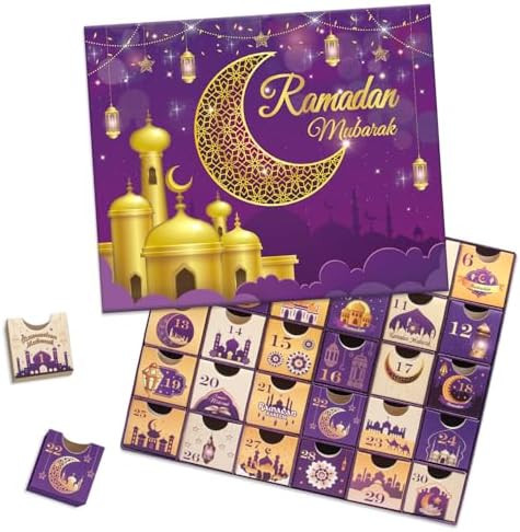 Ramadan Advent Calendar with Drawers, 30 Empty Boxes for 30 days, Eid Mubarak Coutdown Calendar F... | Amazon (US)