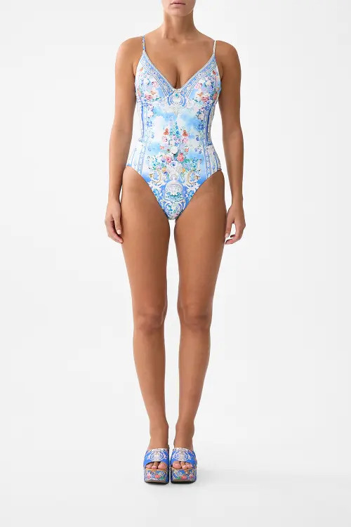 Camilla Soft High Tri Underwire One Piece in Ottoman Opulence at Nordstrom, Size Small Au | Nordstrom