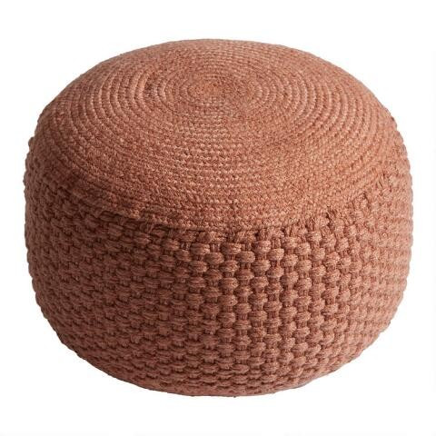 Round Braided Indoor Outdoor Pouf | World Market