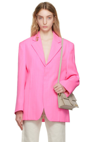 Jacquemus - Pink Le Raphia 'La Veste D'Homme' Blazer | SSENSE