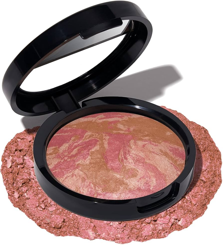 LAURA GELLER NEW YORK Baked Blush-n-Bronze Marbleized 2-in-1 Sculpting Bronzer Blush - Apricot Br... | Amazon (US)