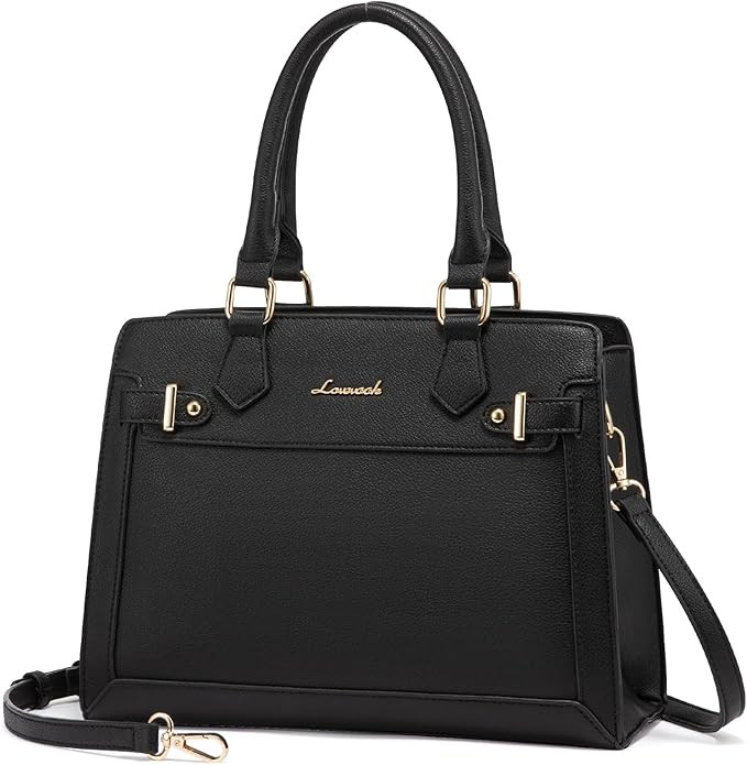 LOVEVOOK Purses and Handbags for Women, Tote Shoulder Bag Satchel Black Purse and PU Leather Top ... | Amazon (US)