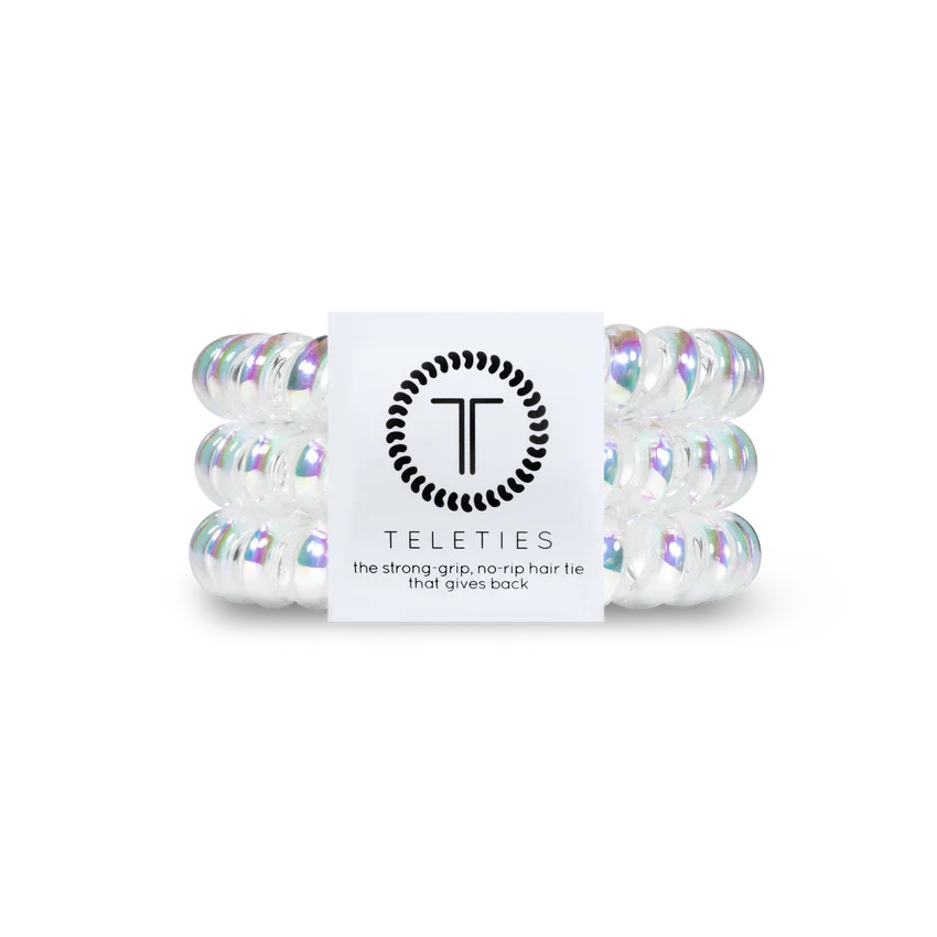 Teleties Large Ponytail Holder - Peppermint - Large White | BuddyLove