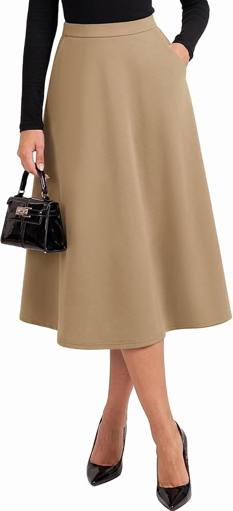 Belle Poque Womens 2026 Fall Winter Vinage High Waisted Midi Skirt | Amazon (US)