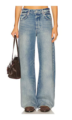 PAIGE Arellia Barrel Leg Jeans With Covered Buttonfly in Terrin from Revolve.com | Revolve Clothing (Global)