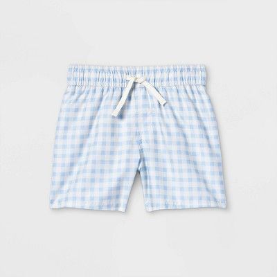 Toddler Boys' Gingham Swim Shorts - Cat & Jack™ Blue | Target