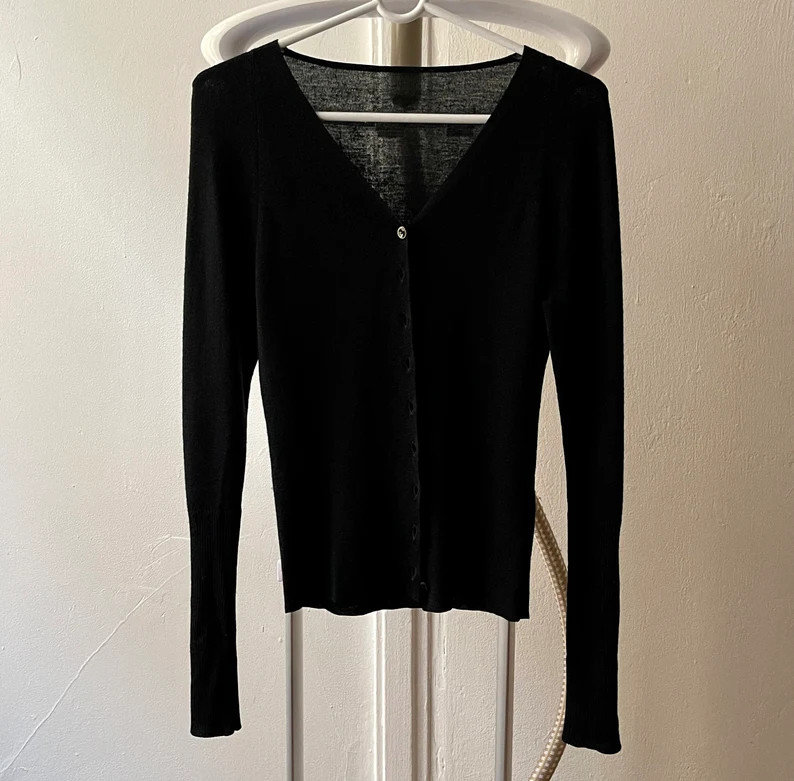 Vintage Black Cardigan Sweater,  Black Cardigan | Etsy (US)