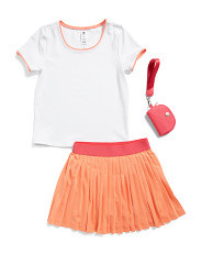 Big Girls 2pc Tee And Skort Set With Matching Wristlet Pouch | Kids' Sets | Marshalls | Marshalls