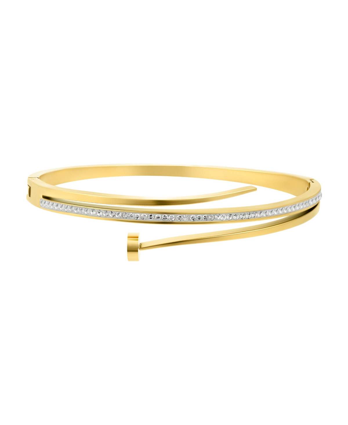 Adornia Tarnish Resistant Gold Pave Nail Bangle Bracelet - Gold | Macy's