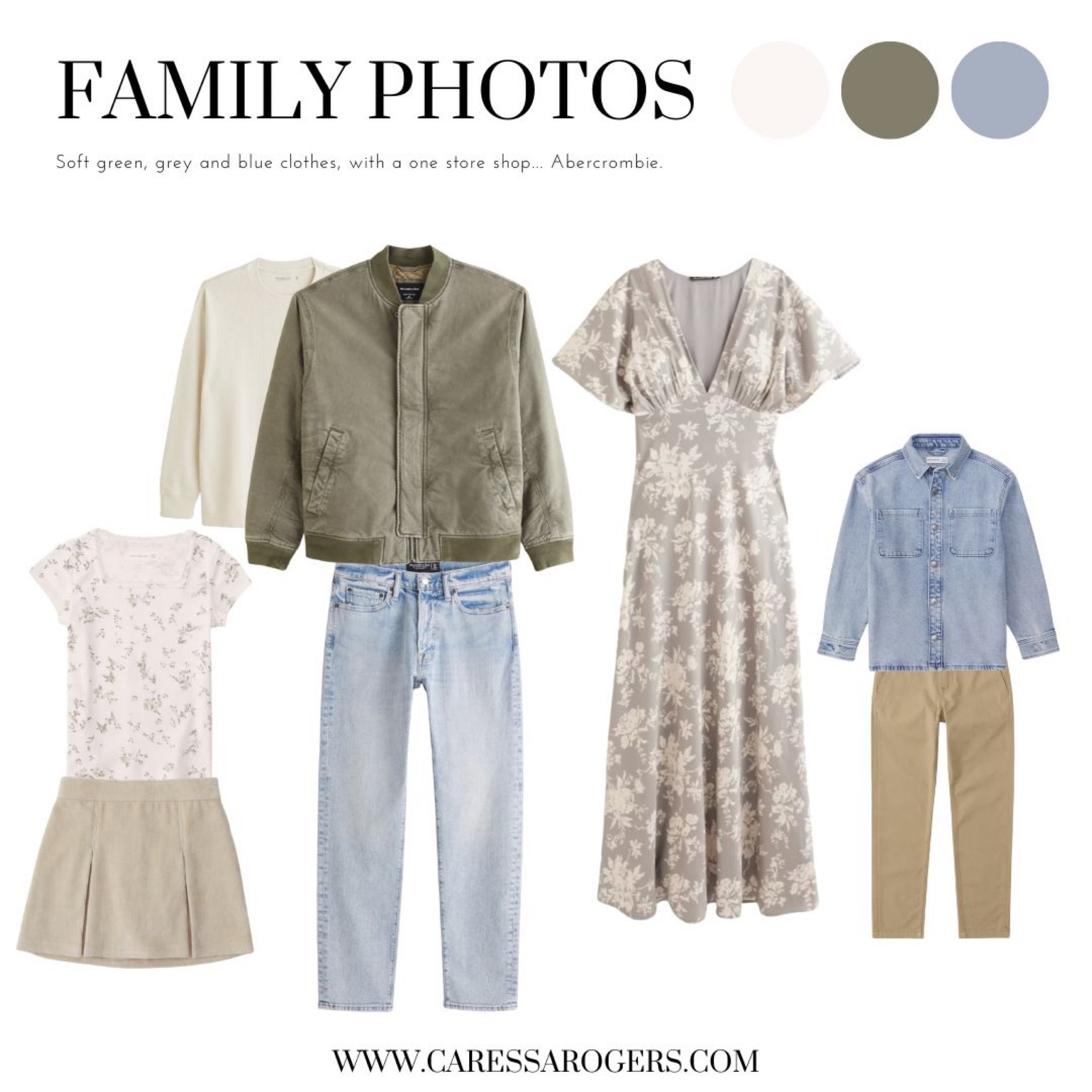 A one stop shop for family photos with Abercrombie! This soft green, grey and blue color scheme is very photogenic. #LTKFind 

#LTKfamily #LTKSeasonal #LTKstyletip