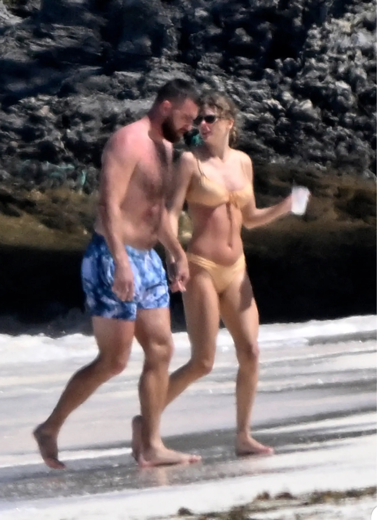 Taylor Swift and Travis Kelce on the beach in the Bahamas during their recent vacation.

Taylors yellow bikini is from Montce.  It’s hard to tell from the photos, but it’s actually striped.  This same set comes in a million different colors, so even if yellow isn’t your color, you should check it out.  



#LTKfindsunder100 #LTKtravel #LTKSeasonal