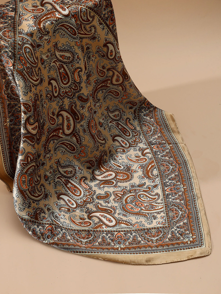 1pc Ladies' Multicolor Paisley Versatile 60 Square Scarf, Can Be Used To Tie A Bag Or Match Daily... | SHEIN