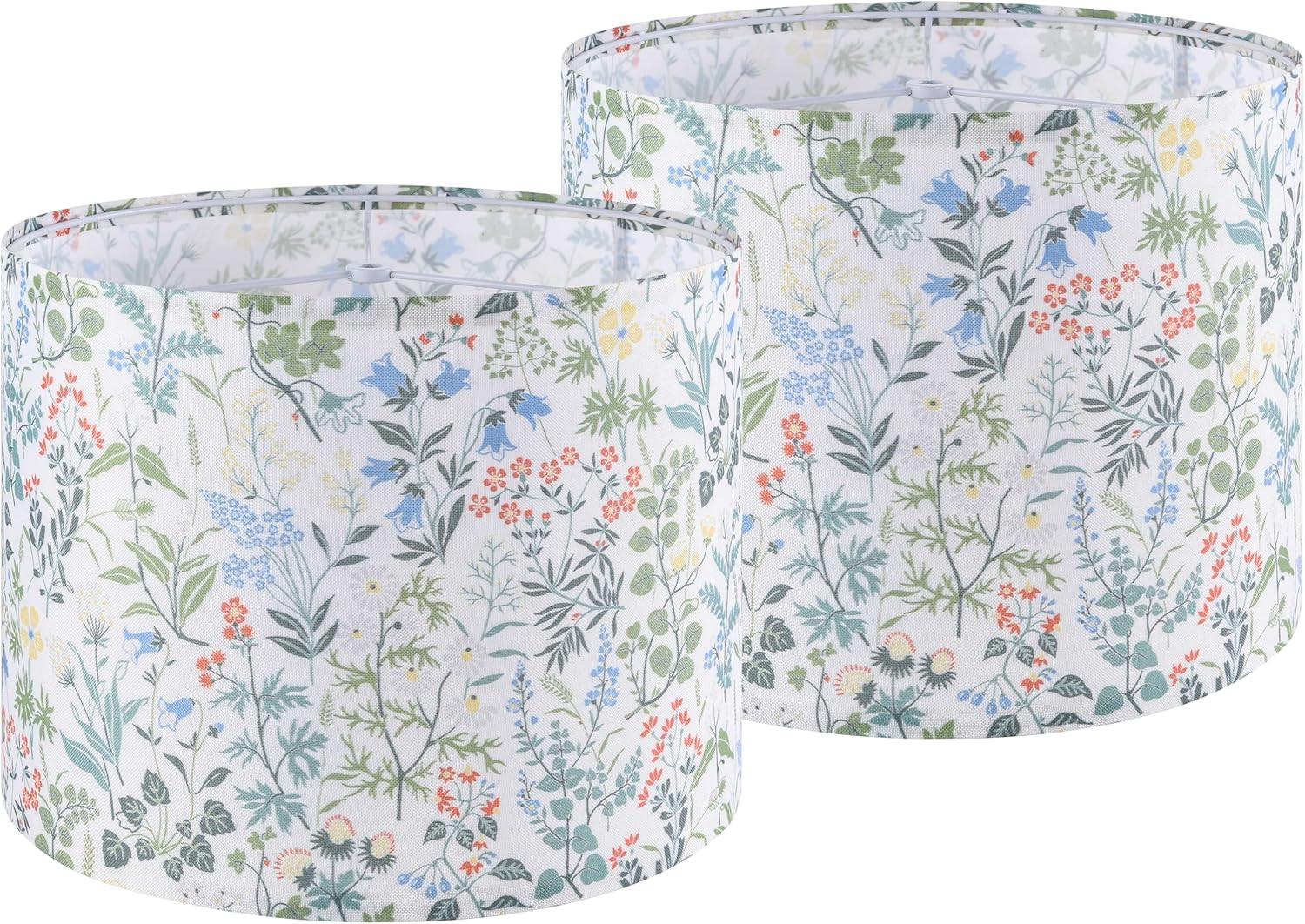 GOSO 2pcs Medium Lampshade Polyester Fiber Printing Flowers Drum Lamp Shade For TableLamp,Floor L... | Amazon (US)