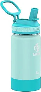 Takeya Actives Insulated Stainless Steel Bottle with Straw Lid, 14 Ounce, Mint | Amazon (US)