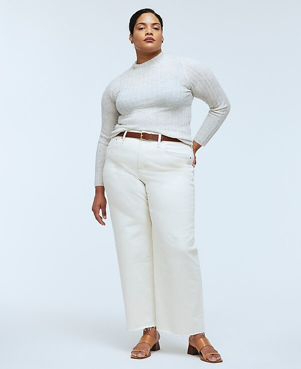 The Plus Perfect Vintage Wide-Leg Crop Jean in Vintage Canvas: Raw-Hem Edition | Madewell