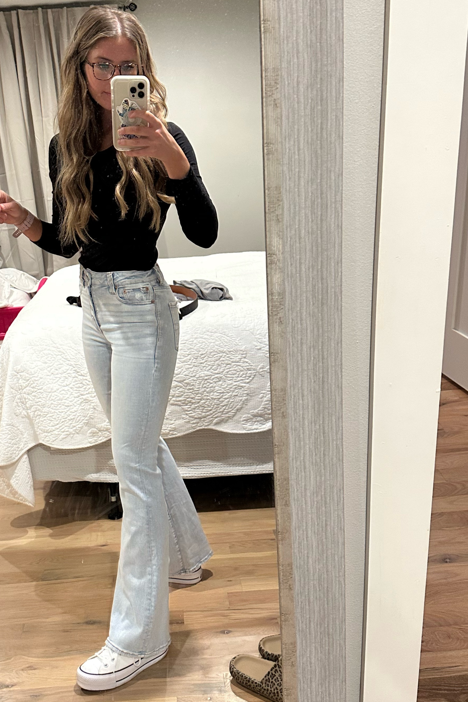 AE affordable Jeans & platform converse. Size down one in shoes. Wearing a 4Long in jeans!

#LTKfit #LTKGiftGuide #LTKsalealert