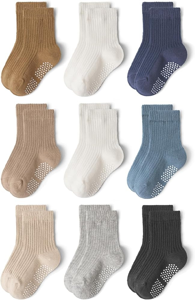 Baby Toddler Essentials Non-Slip Crew Socks for Unisex Boys Girls | Amazon (US)