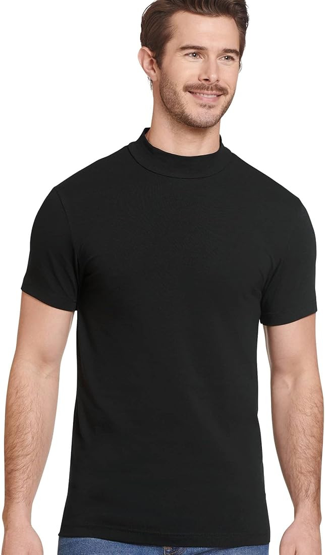 Jockey Men's Baselayer Cotton Stretch Mock Neck Tee | Amazon (US)