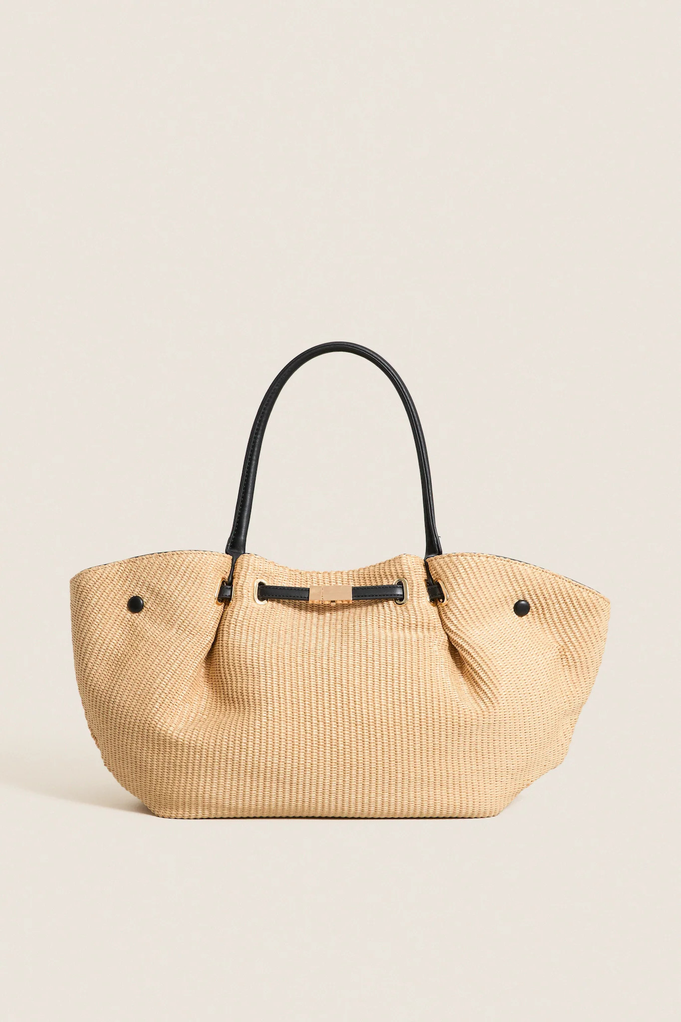 Natural Black Kaia Straw Tote | Tuckernuck (US)