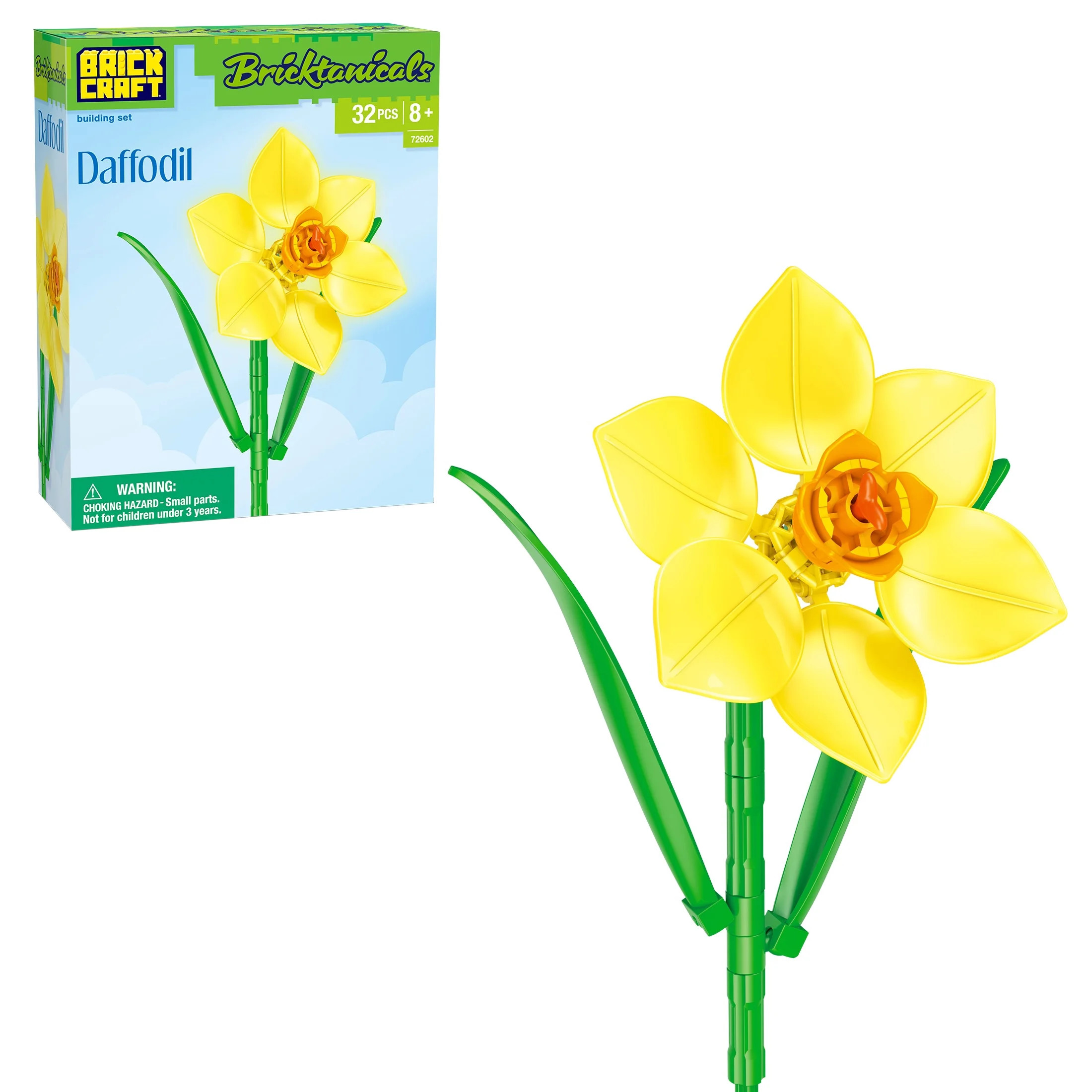 Brickmaster Botanicals Daffodil Flower Building Kit, 32-Piece Set for Spring Decor and Easter Gif... | Walmart (US)