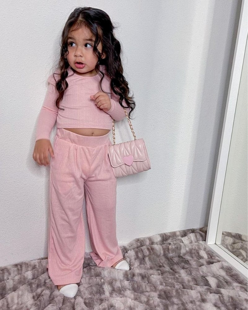 Leann Long Sleeve Lounge Set - Pink Icing | Bailey's Blossoms