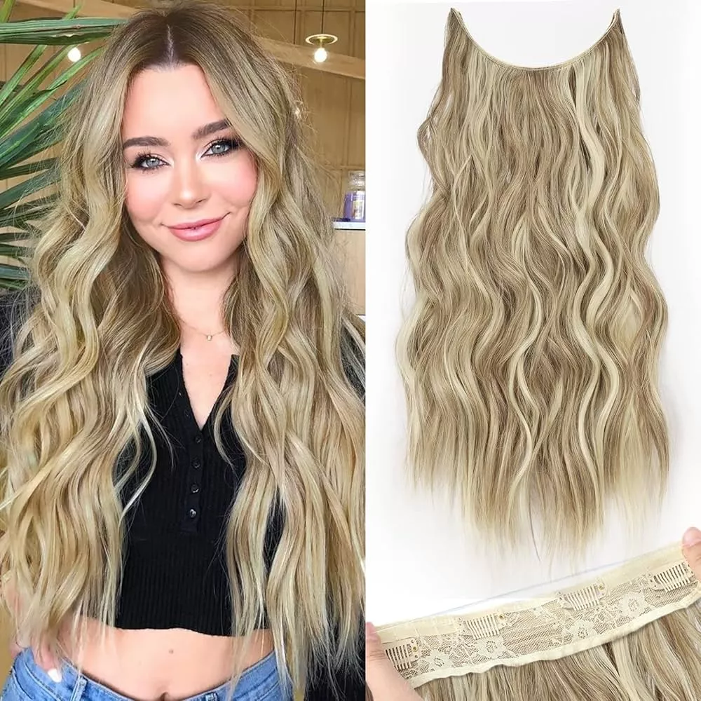Invisible Wire Hair Extensions Long Wavy Hair Extensions with