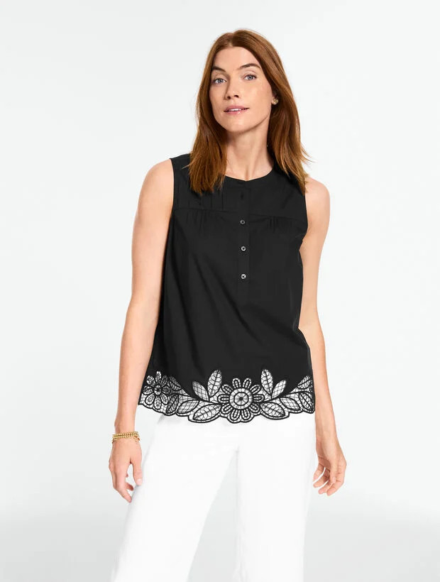 Sleeveless Poplin Top | Talbots