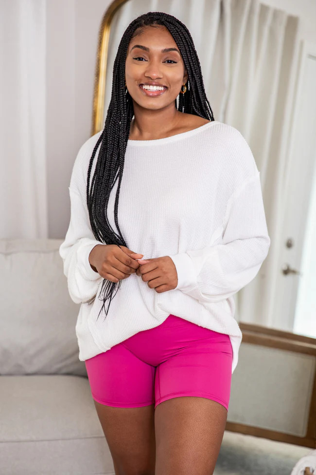 Pushing Forward Fuchsia Biker Shorts | Pink Lily