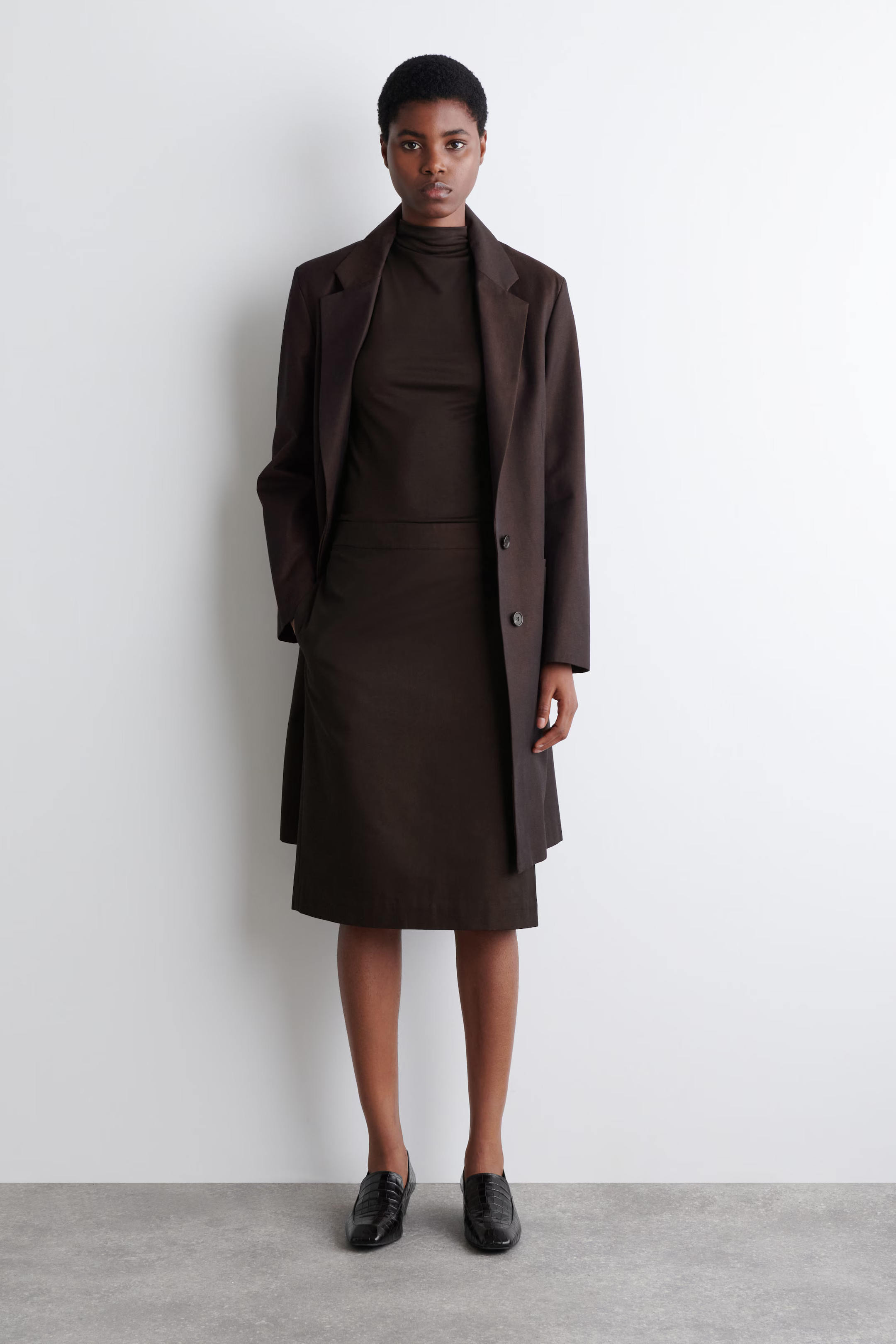 COTTON COLUMN SKIRT - BURGUNDY | COS | COS UK