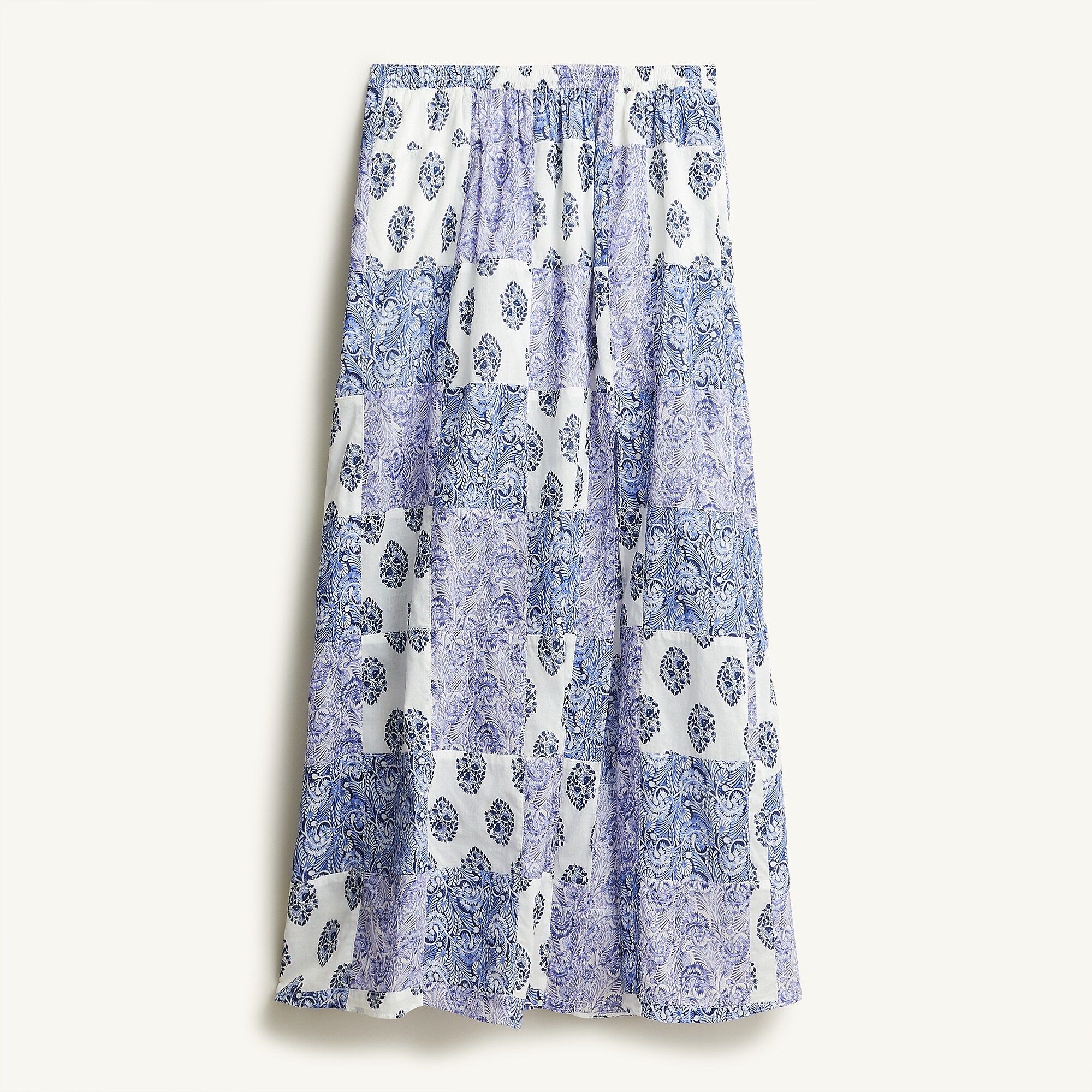 Side-slit maxi skirt in patchwork print | J.Crew US