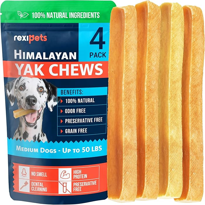 100% Natural Yak Cheese Himalayan Made Dog Chews All Breeds - Lactose Free Yak Chew for Small, Me... | Amazon (US)