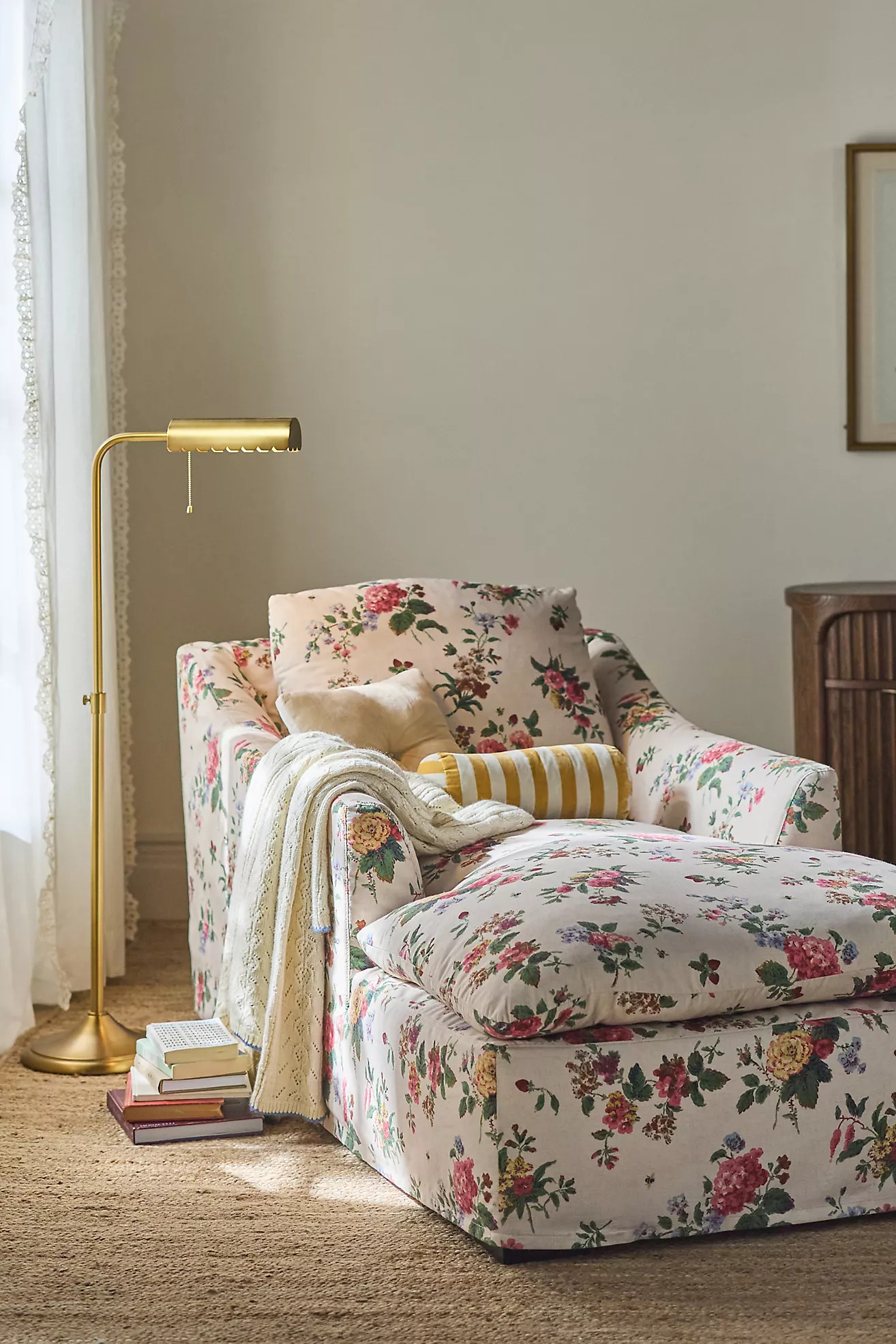 Nora Camille Woven Slipcover Chaise | Anthropologie (US)
