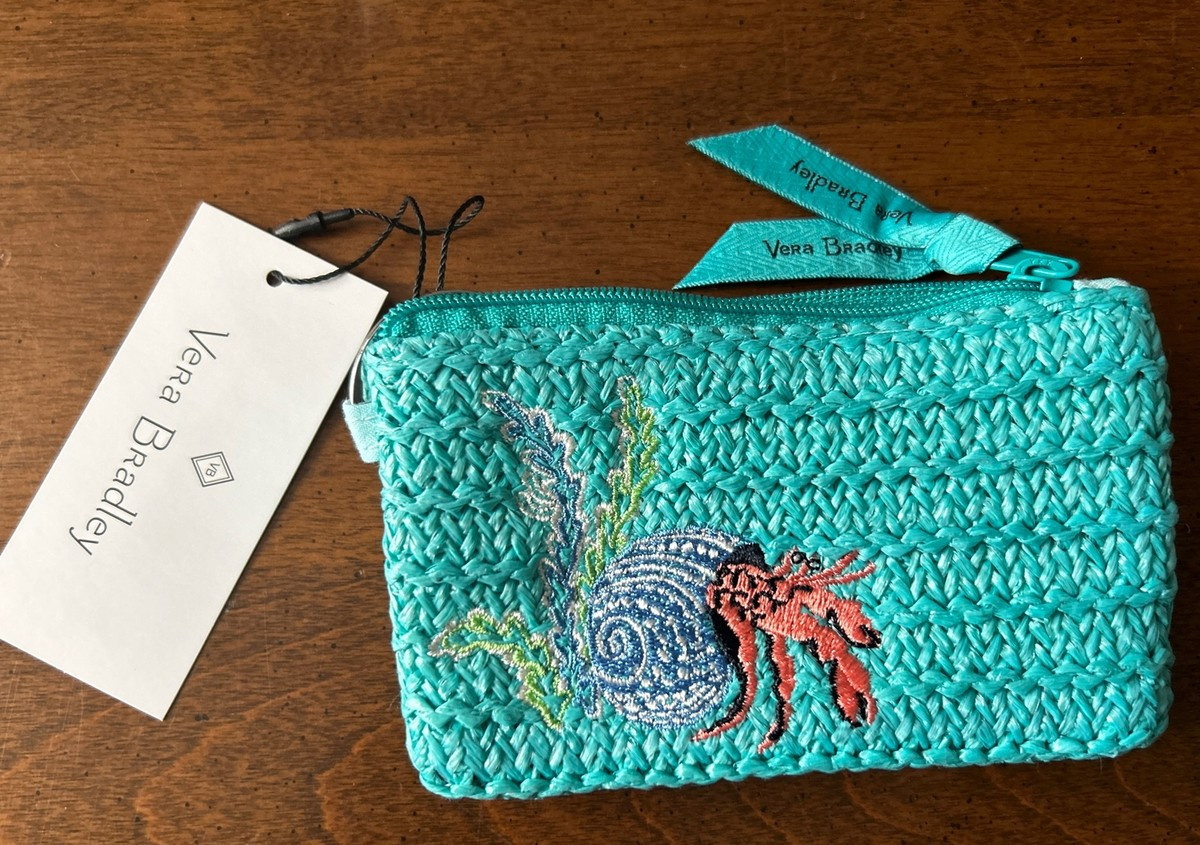 NEW Vera Bradley Antilles Treasure Straw Zip Id NWT Crab seashell NWT | eBay US