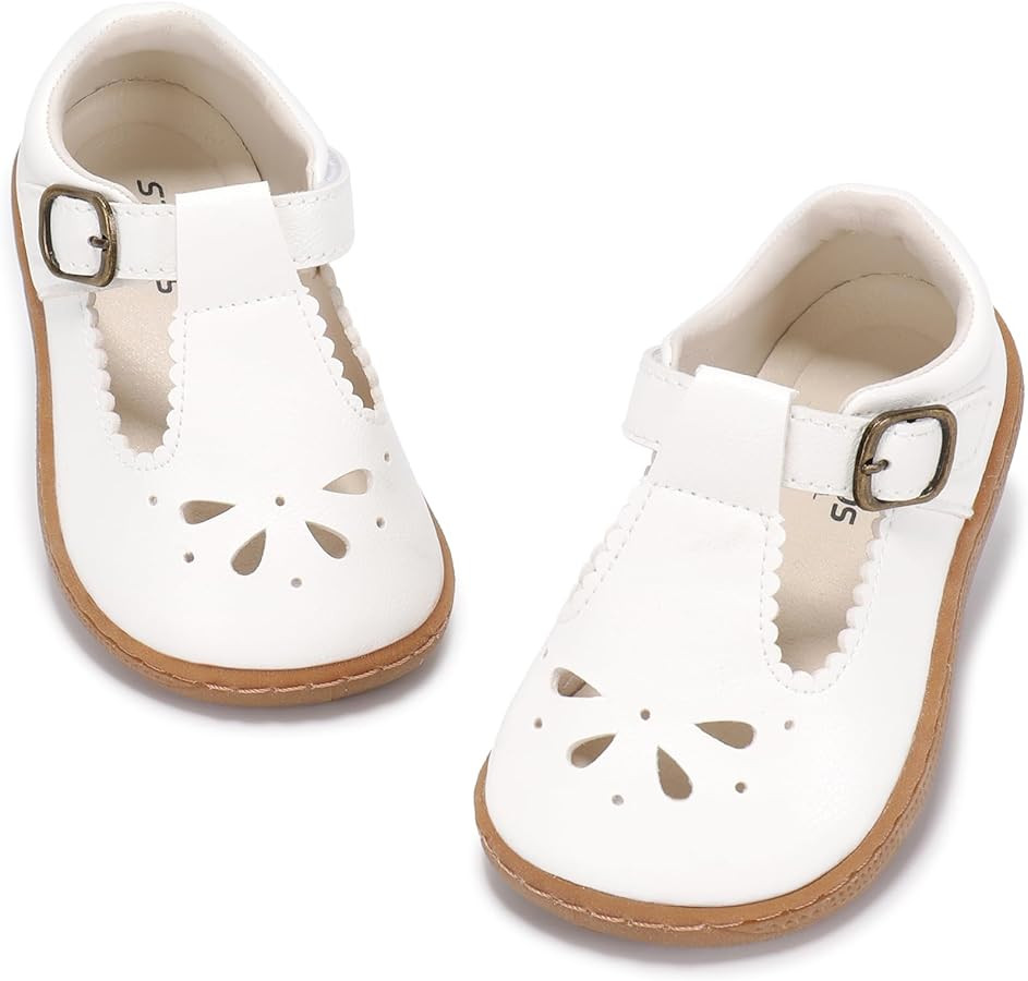 Toddler Girl Mary Jane Dress Shoes Wide Ballet Flats for Girls Party School Shoe | Amazon (US)