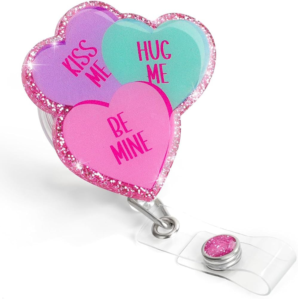 Valentine's Day Badge Reel, Nurse Badge Reel, Funny Badge Reel, Interchangeable ID Retractable Ba... | Amazon (US)
