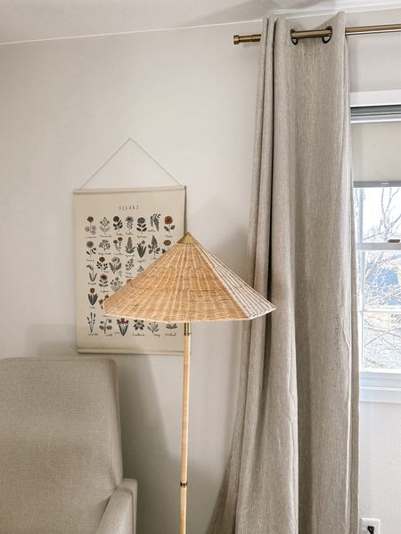 Cozy little corner in our toddlers room. This rocking chair has lasted us 4 years (2 babies) and still going strong! 
These Amazon blackout curtains feel so high quality and are so adorable! We love them combined with these blinds also from Amazon. 

#toddlerroom #babygirlroom #simple #minimal 

#LTKhome #LTKsalealert #LTKkids