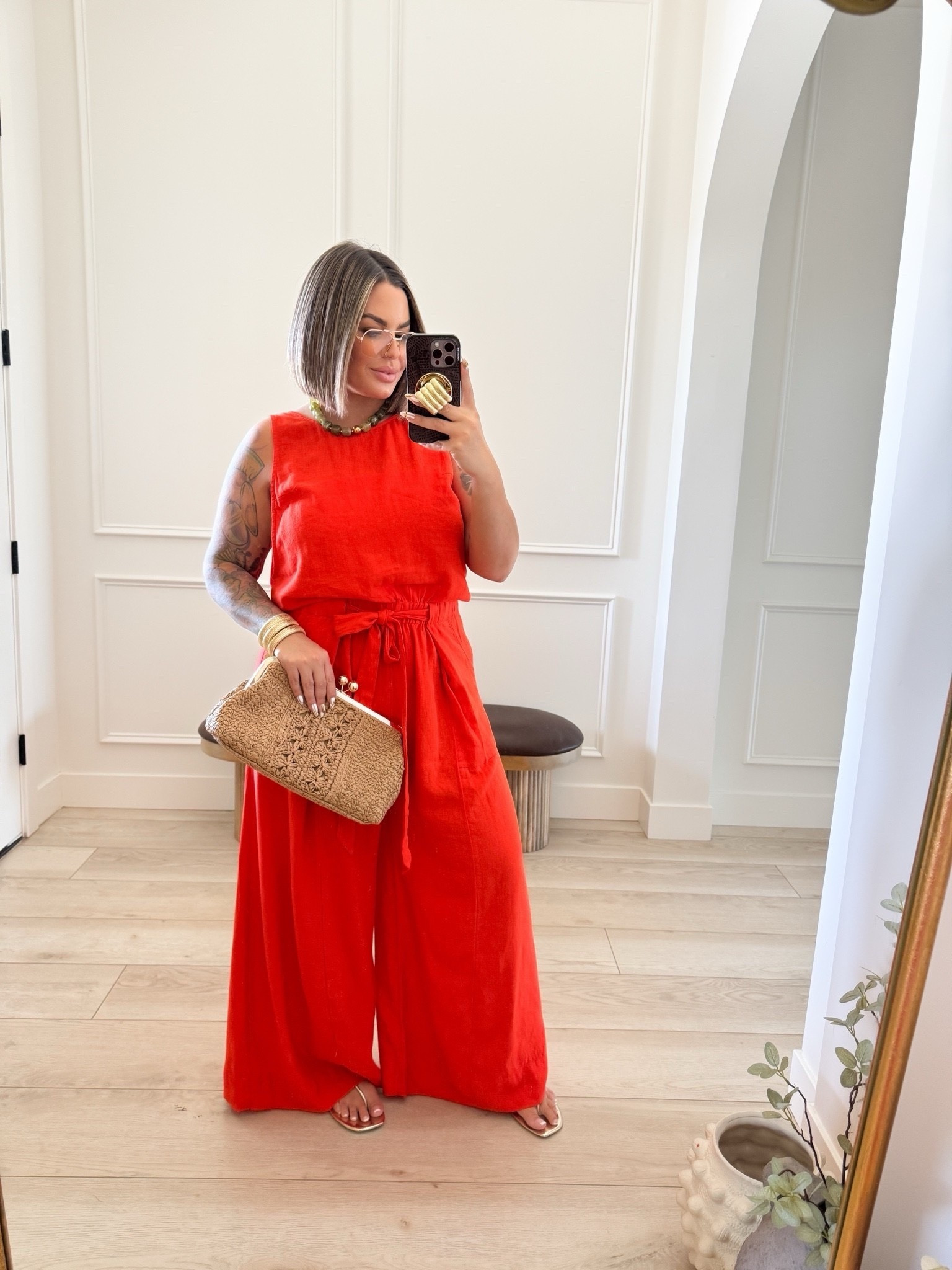 Such a cute linen jumpsuit it does run big tho I could have sized down. Also you have to wear either a bandeau or a tube top under it because it drops down really low on the side. I linked 2 options for you that I would recommend. 

I’m wearing a size L I could have done the M 

Sandals linked similar mine are old.

Follow my shop @shaynaslife on the @shop.LTK app to shop this post and get my exclusive app-only content!

#liketkit 
@shop.ltk
https://liketk.it/6epam

#LTKMidsize #LTKTall #LTKootd