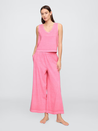 Wide-Leg Crop PJ Pants | Gap Factory