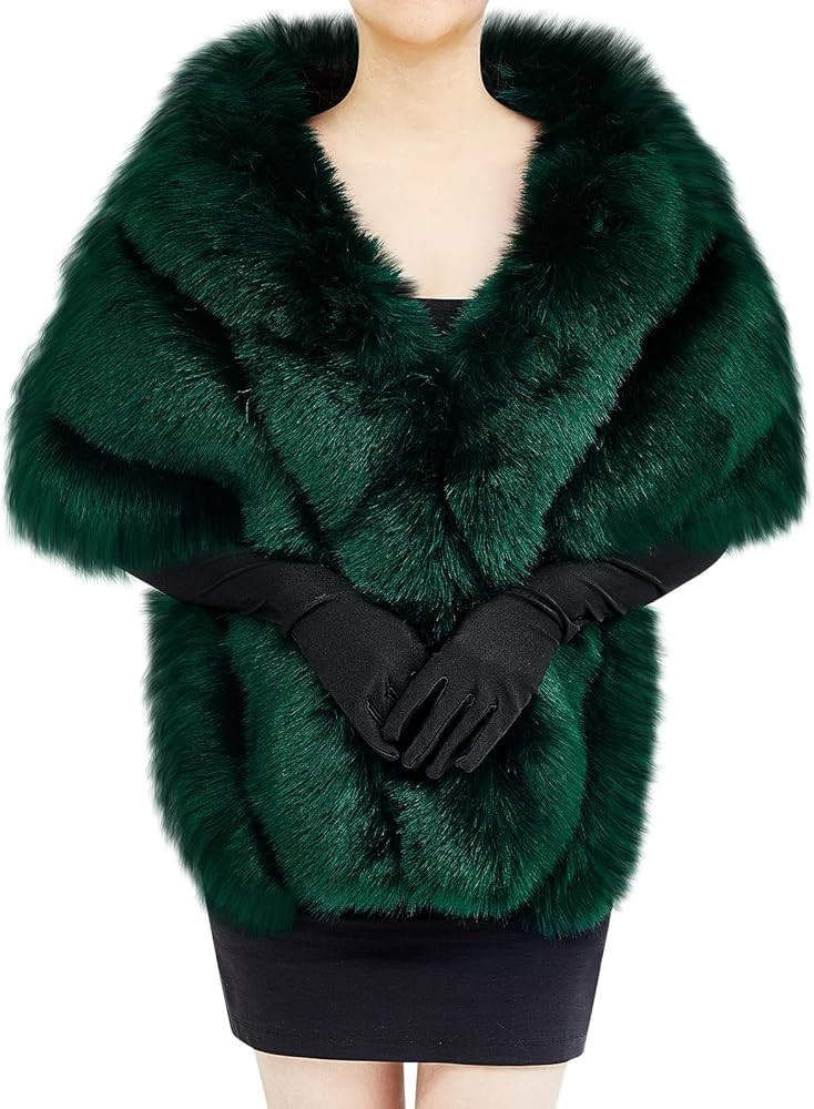 Zhanmai 2 Pcs Winter Long Shawl Cloak Stretchy Glove Opera Bridal Dance Gloves for Women Dress Pa... | Amazon (US)