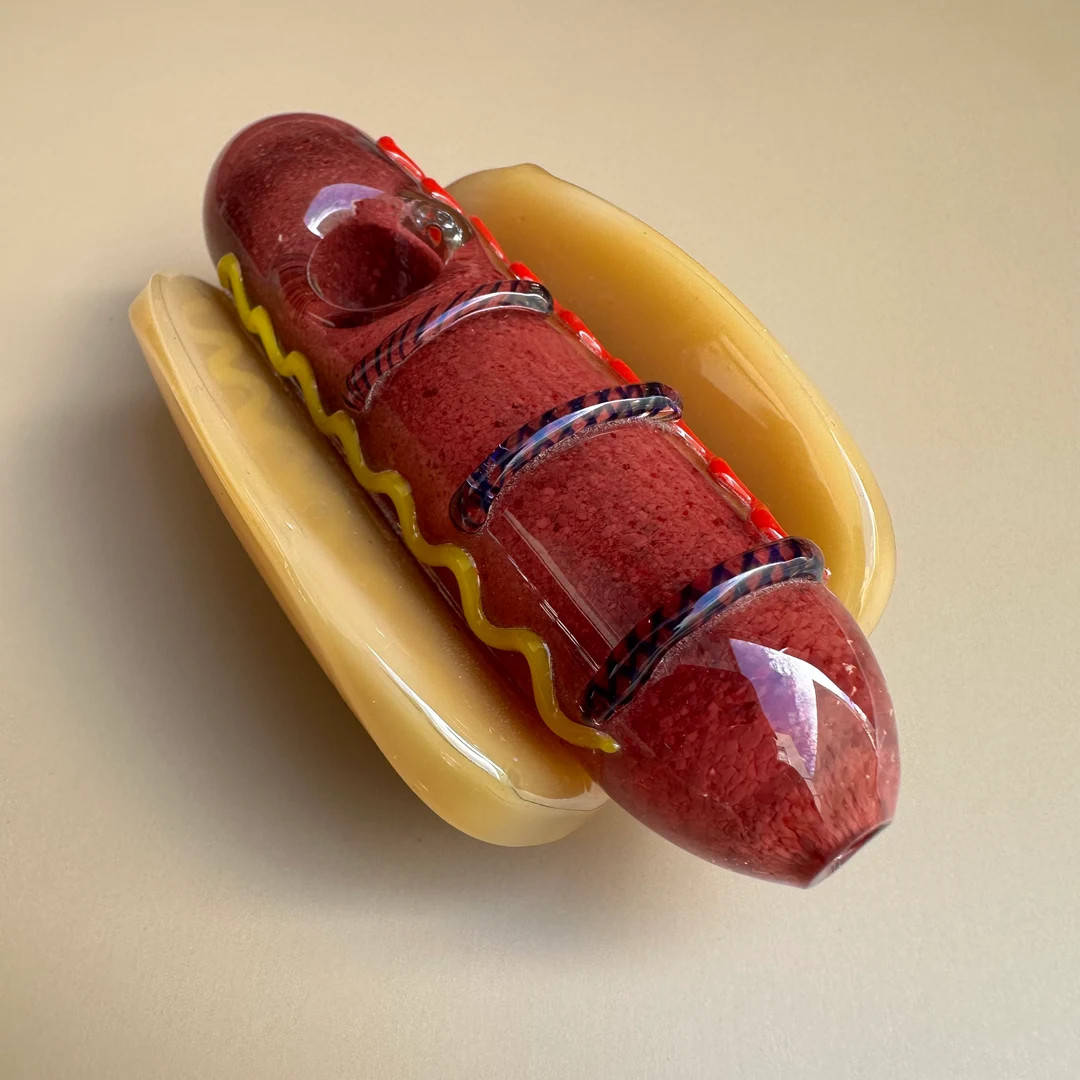 Hot Dog Glass Smoking Tobacco Pipe | Etsy (US)
